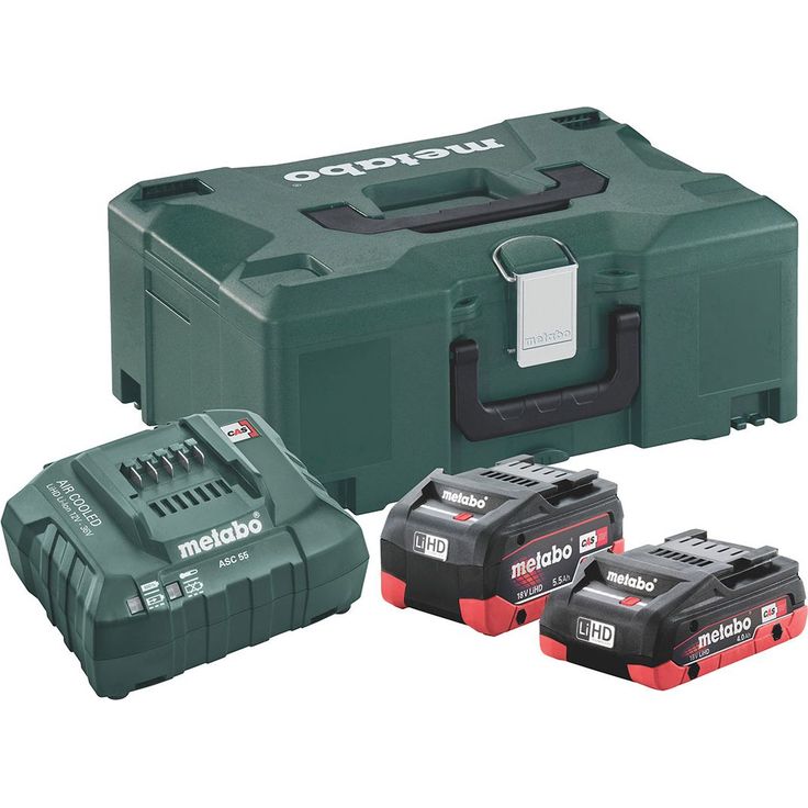 Akkupaketti Metabo 18V 1x4,0 Ah LiHD ja 1x5.5 Ah LiHD laturilla ASC 55