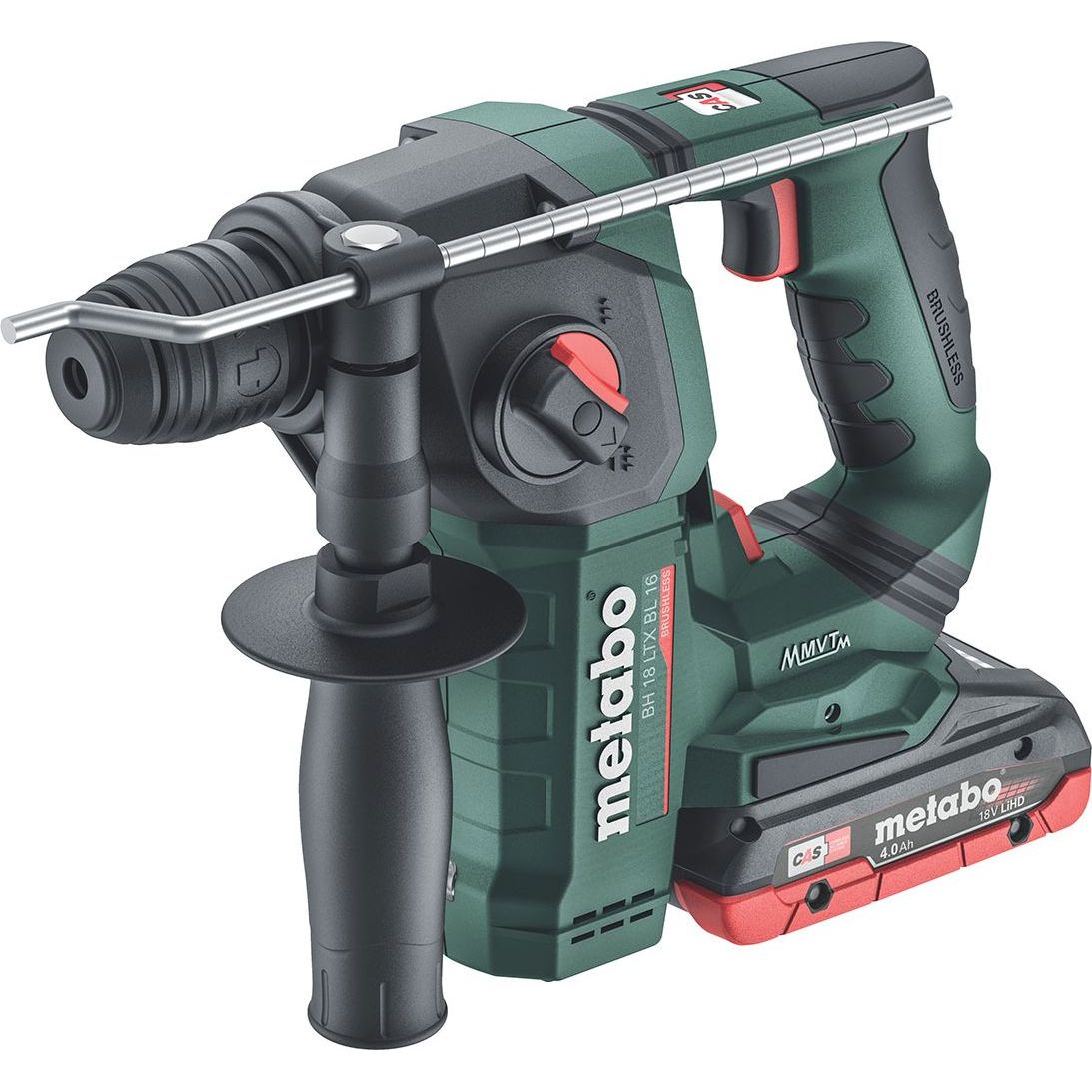 Poravasara Metabo BH 18 LTX BL 16 18V 2x4,0 Ah akuilla ja laturilla ASC 55