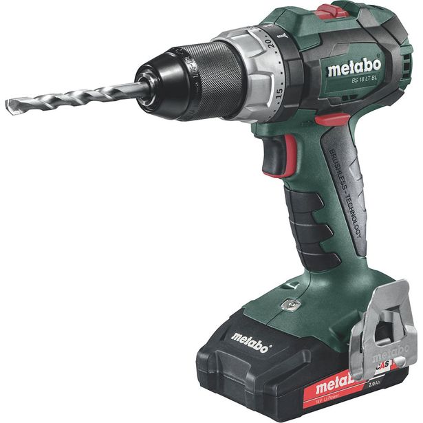 Akkuporakone Metabo BS 18 LT BL 18V 2x2.0Ah akulla ja laturilla ASC 55