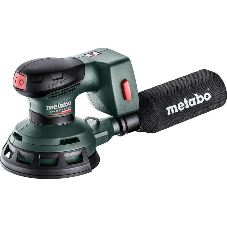 Epäkeskohiomakone Metabo SXA 18 LTX 125 BL 18V tukialustalla 125mm ilman akkua ja laturia Metaboxissa