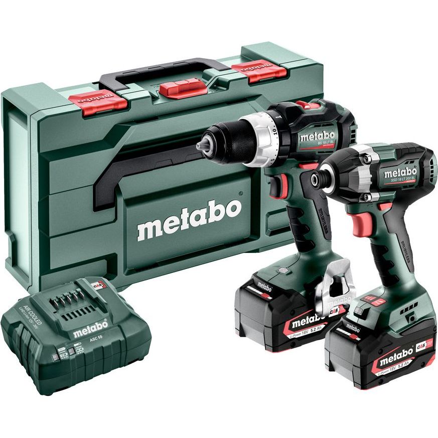 Työkalupaketti Metabo Combo Set 2.8.4 18V sisältää 2x5.2Ah akut ja laturin SC 30