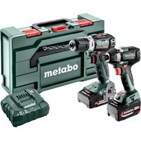 Työkalupaketti Metabo Combo Set 2.8.3 18V sisältää 2x2.0Ah ja 5.2Ah akut ja laturin ASC 55