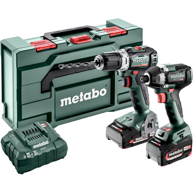 Työkalupaketti Metabo Combo Set 2.8.3 18V sisältää 2x2.0Ah ja 5.2Ah akut ja laturin ASC 55