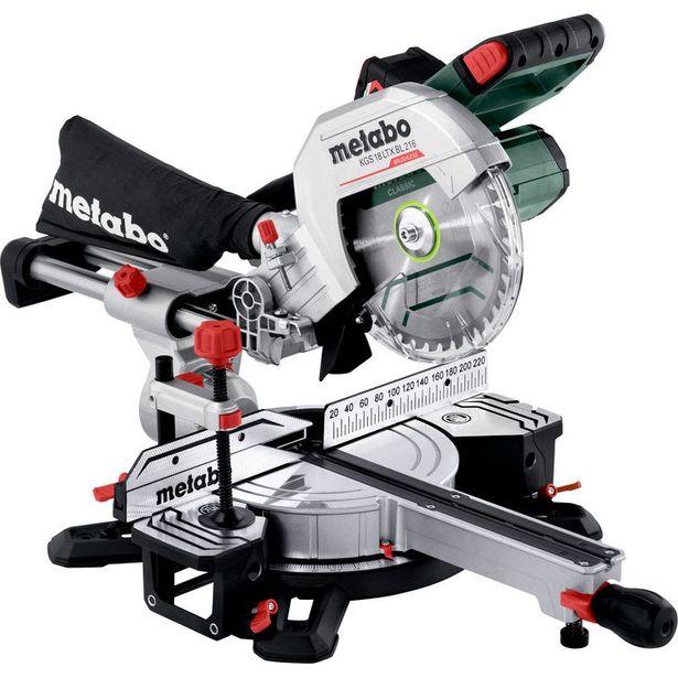Katkaisu- ja jiirisaha MetabokgS 18 LTX BL 216 sisältää 2x5.2Ah akut ja laturin
