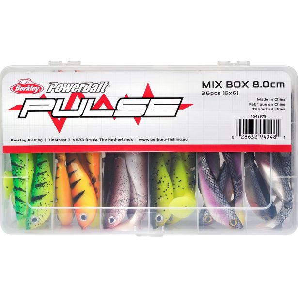 Viehesarja Berkley Pulse Shad MixBox 8cm 36kpl