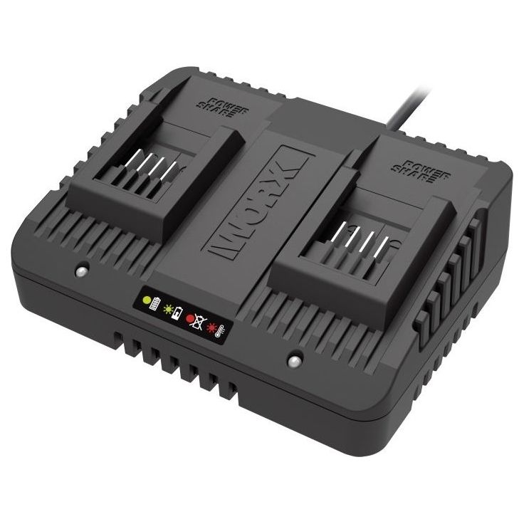 Kaksoislatausasema Worx WA3772 20V ja 18V