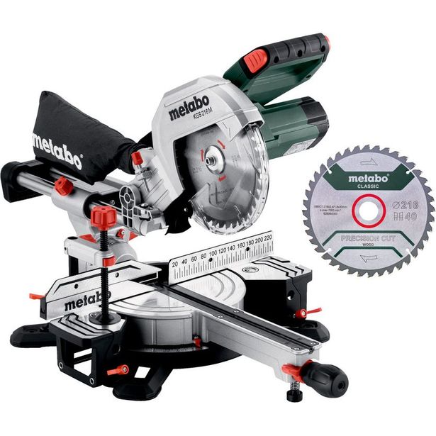 Katkaisu- ja jiirisaha MetabokgS 216M sisältää lisäterän 1200W