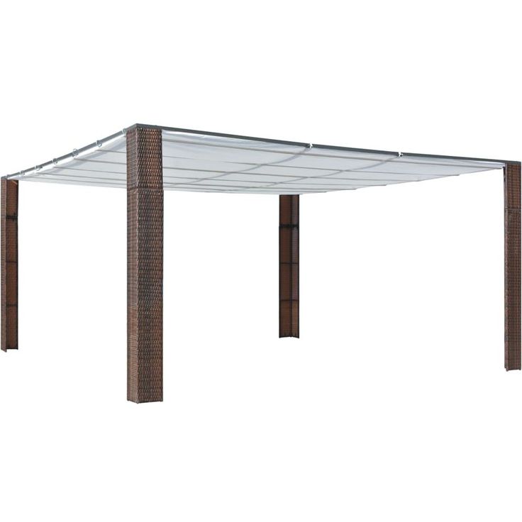 Huvimaja katolla polyrottinki 400x400x200 cm ruskea ja kerma_1
