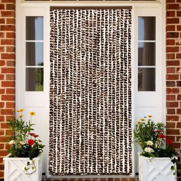 Hyönteisverho ruskea ja valkoinen 90x220 cm chenille_1