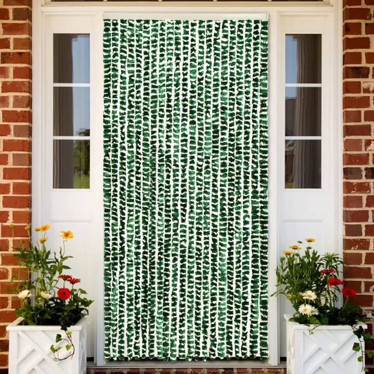 Hyönteisverho vihreä ja valkoinen 56x185 cm chenille_1