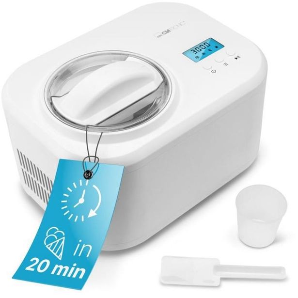 Jäätelö- ja jogurttikone Clatronic ICM3799W, 1L