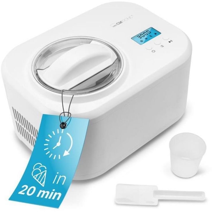 Jäätelö- ja jogurttikone Clatronic ICM3799W, 1L
