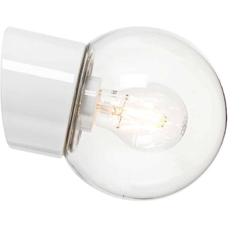 Seinävalaisin Ifö Electric Classic Glob, Ø150mm, kirkas kupu, valkoinen, vino, IP54