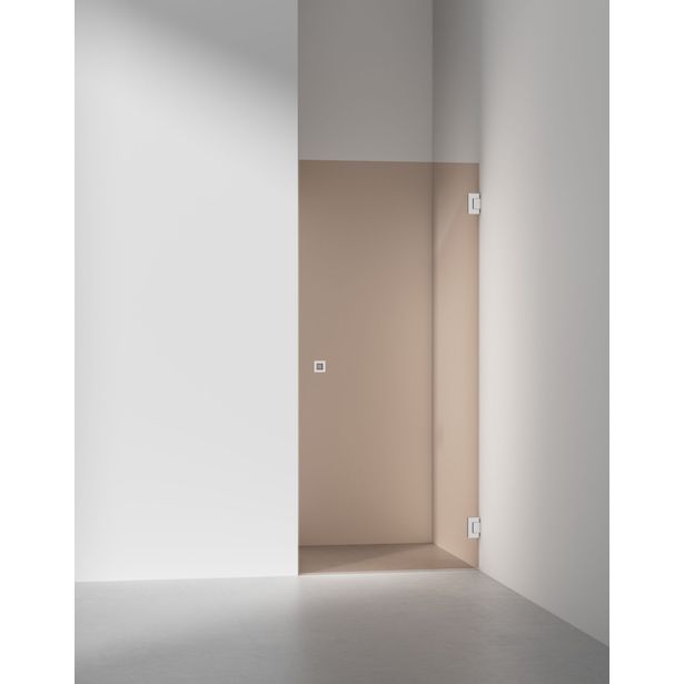 Suihkuovi INR Arc 2 Original, Pronssilasi, harjattu teräsprofiili, mittatilaus