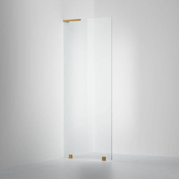 Suihkuseinä INR Arc 20 Original, 800 mm, harjattu messinkiprofiili, Timeless-lasi, vasen