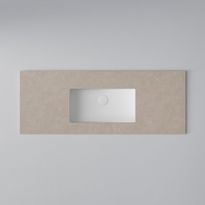 Kylpyhuoneen pöytätaso pesualtaalla INR Wave, Matte White, Alapuolelta asennettu pesuallas (C), Ilman hanareikää, 12×460mm
