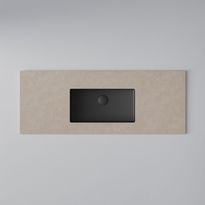 Kylpyhuoneen pöytätaso pesualtaalla INR Wave, Matte Black, Alapuolelta asennettu pesuallas (C), Ilman hanareikää, 12×460mm
