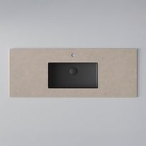 Kylpyhuoneen pöytätaso pesualtaalla INR Wave, Matte Black, Alapuolelta asennettu pesuallas (C), Reikä hanalle, 12×460mm