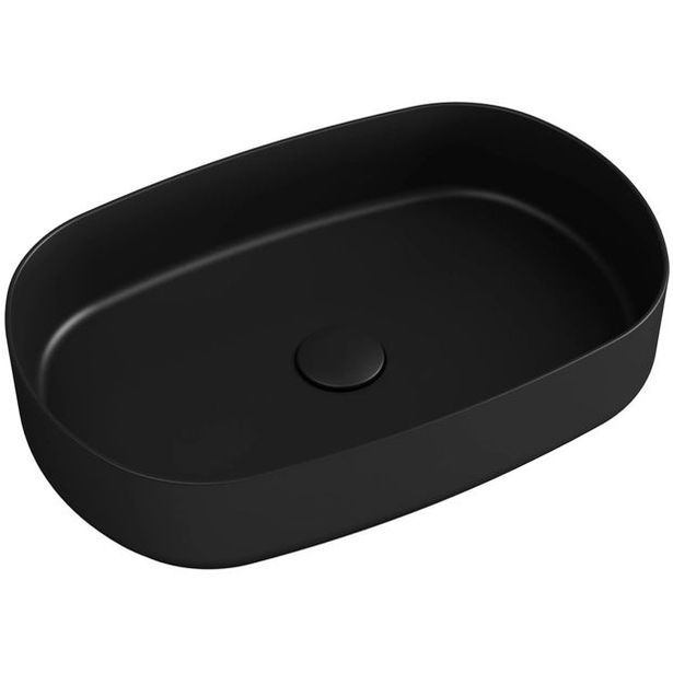 Malja-allas Interia Infinity Oval 550 x 360 mm keraaminen mattamusta