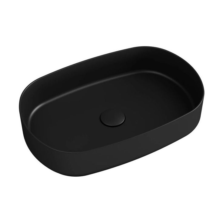 Malja-allas Interia Infinity Oval 550 x 360 mm keraaminen mattamusta