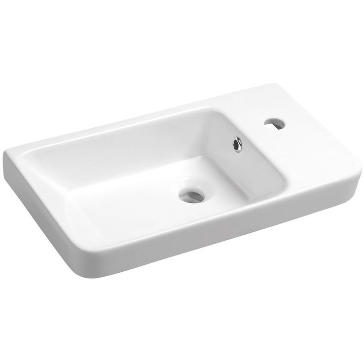 Pesuallas Interia Luxa 550 x 300 mm valkoinen keraaminen, oikea