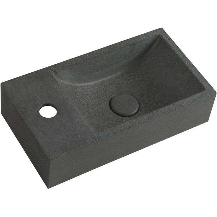 Pesuallas Interia Crest L 400 x 220 mm betoni musta vasen