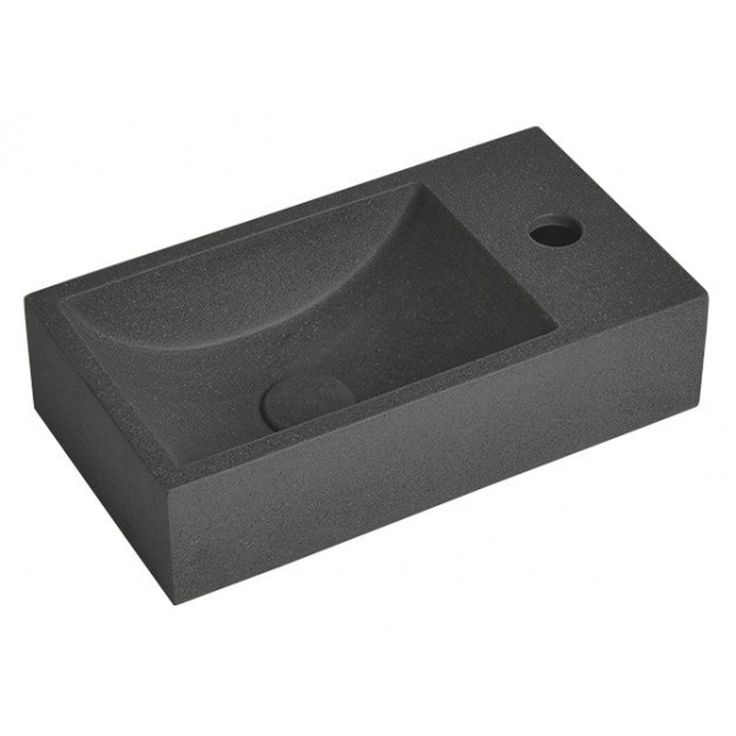 Pesuallas Interia Crest R 400 x 220 mm betoni musta oikea