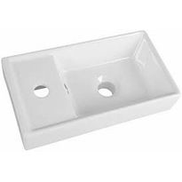 Pesuallas Interia DD4022, 400x220mm, keraaminen valkoinen, vasen, Verkkokaupan poistotuote