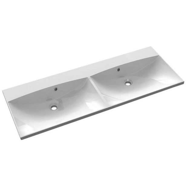 Pesuallas Interia Maria 1200 x 460 mm kaksialtainen kivi valkoinen 