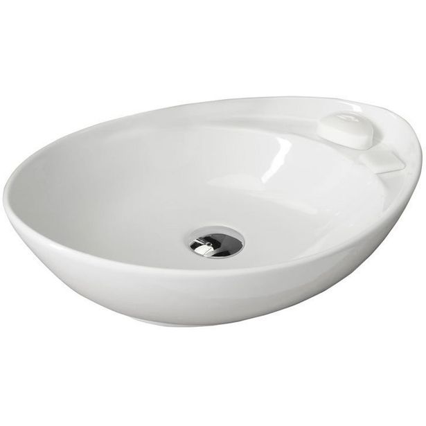 Malja-allas Interia Beverly 560 x 370 mm keraaminen valkoinen 