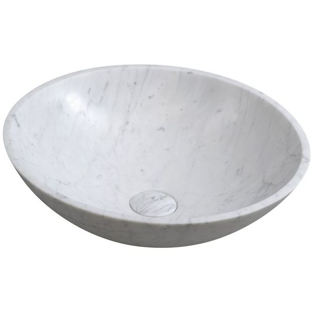 Malja-allas Interia Blok Stone 42x14 cm, valkoinen