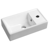Malja-allas Interia Minos Cloakroom, 400x220mm, oikea, valkoinen