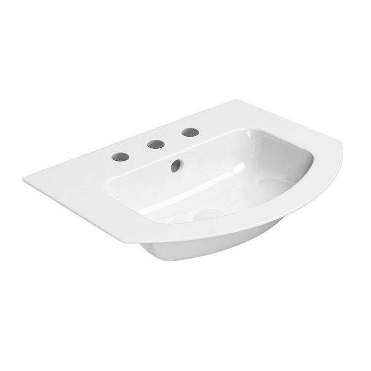 Pesuallas Interia Pura Slim 62x48cm, 3 hanareikää, valkoinen
