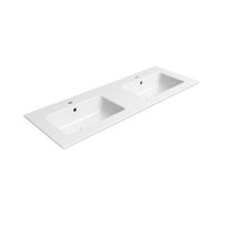 Pesuallas Interia Pura Slim 122x46cm, kaksoisallas, ExtraGlaze-pinnoite, valkoinen