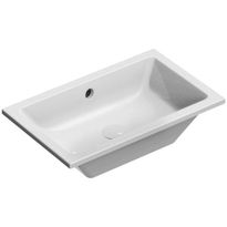 Pesuallas Interia Kube X 60x37cm, tasainen pohja, ExtraGlaze-pinnoite, valkoinen