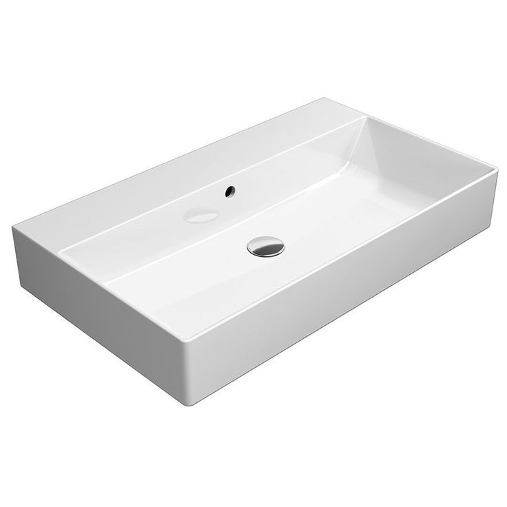 Malja-allas Interia Kube X 80x47cm, ei hanareikää, valkoinen