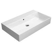 Malja-allas Interia Kube X 80x47cm, tasainen pohja, ei hanareikää, ExtraGlaze-pinnoite, valkoinen 
