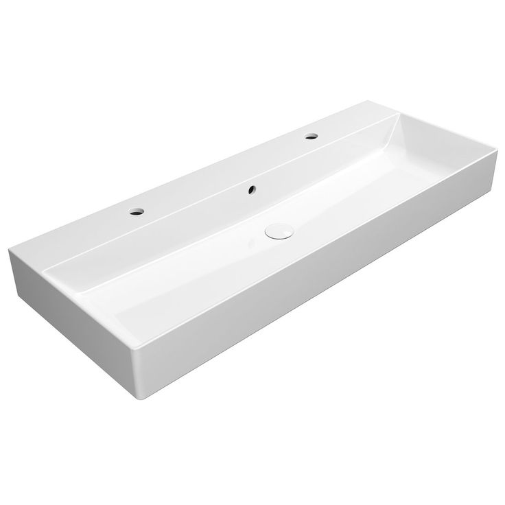 Pesuallas Interia KUBE X 120x47 cm kahdella altaalla keraaminen valkoinen