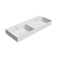 Pesuallas Interia Kube X 120x47cm, kaksoisallas, tasainen pohja, mattavalkoinen