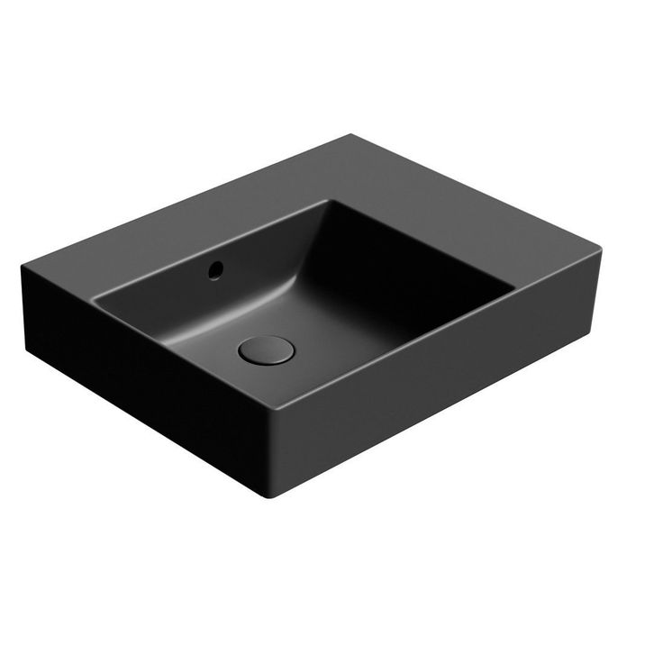 Malja-allas Interia Kube X 60x47cm, oikea, ei hanareikää, mattamusta