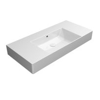 Malja-allas Interia Kube X 100x47cm ei hanareikää, laskutasoilla, ExtraGlaze-pinnoite, valkoinen 