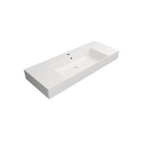 Malja-allas Interia Kube X 120x47cm, laskutasoilla, mattavalkoinen