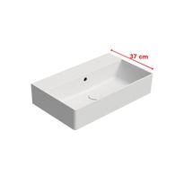 Malja-allas Interia Kube X 60x37cm, ei hanareikää, mattavalkoinen 
