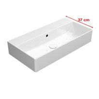 Malja-allas Interia Kube X 70x37cm, tasainen pohja, ei hanareikää, ExtraGlaze-pinnoite, valkoinen 