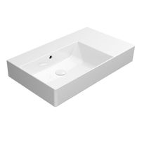 Malja-allas Interia Kube X 80x47cm, tasainen pohja, oikea, ei hanareikää, ExtraGlaze-pinnoite, valkoinen 