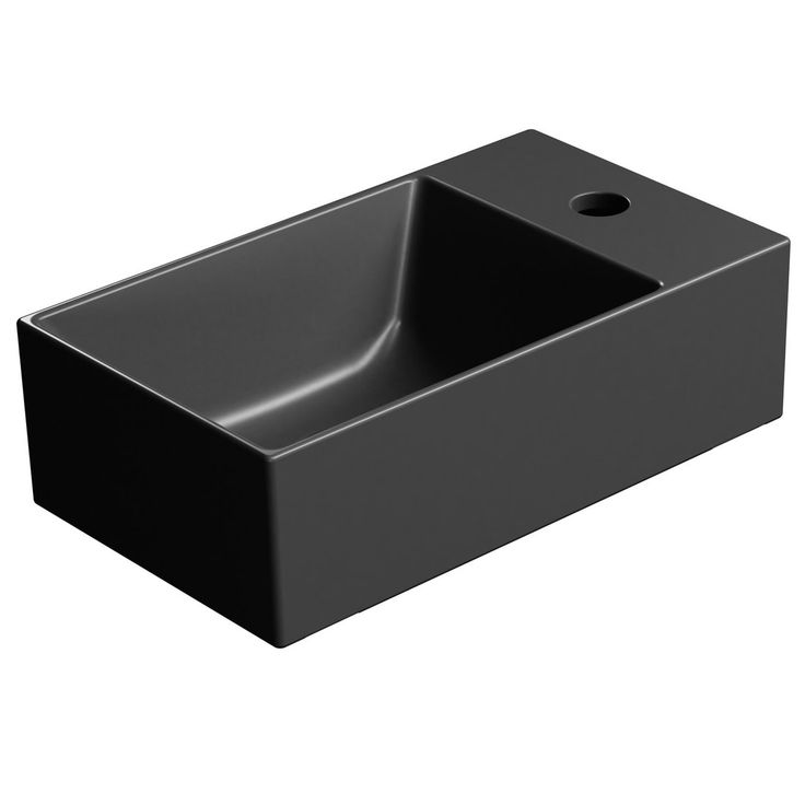 Pesuallas Interia KUBE X 40x23 cm oikea/vasen keraaminen mattamusta