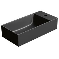 Malja-allas Interia Kube X, 500x250mm, oikea/vasen, mattamusta, Verkkokaupan poistotuote