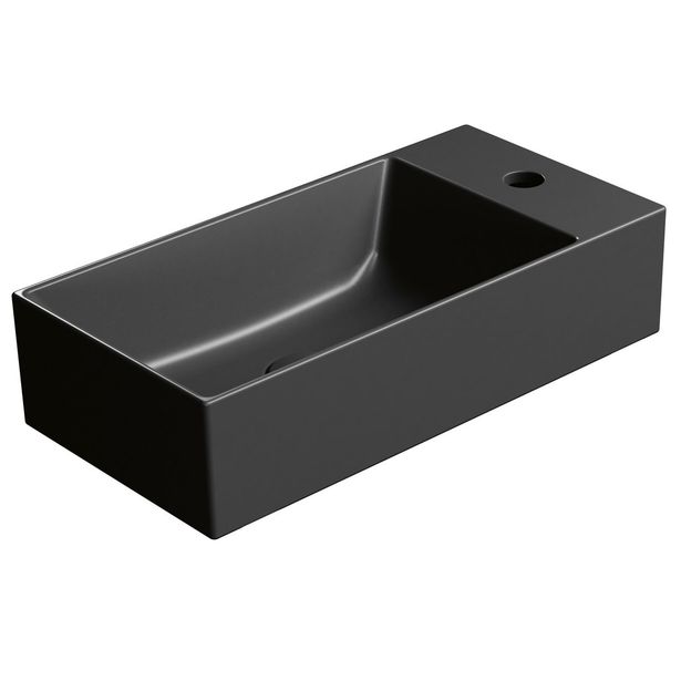 Pesuallas Interia KUBE X 50x25 cm oikea/vasen keraaminen mattamusta