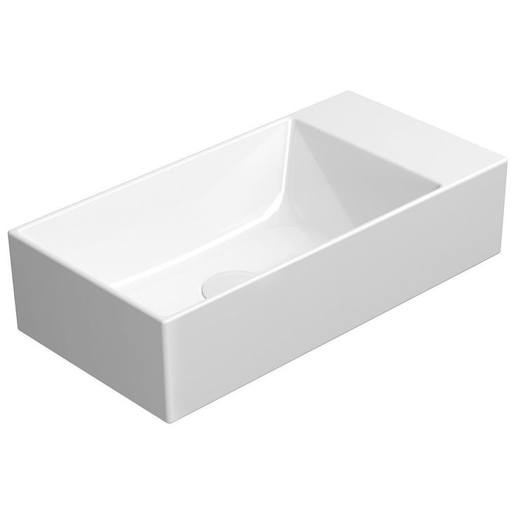 Malja-allas Interia Kube X 50x25cm, ei hanareikää, vasen/oikea, valkoinen 