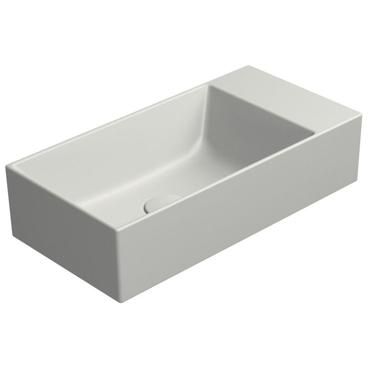 Malja-allas Interia Kube X 50x25cm, ei hanareikää, vasen/oikea, matta vaaleanharmaa 